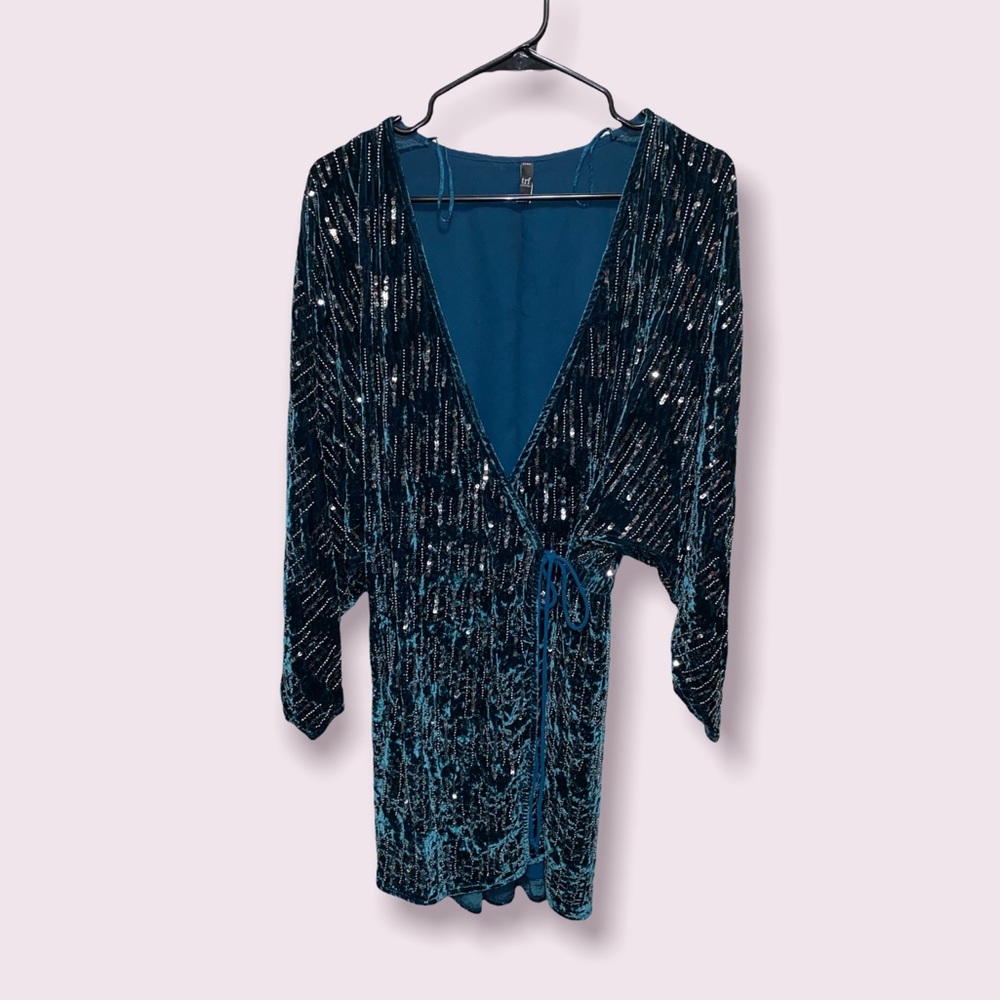 Zara trf Velvet Wrap Dress